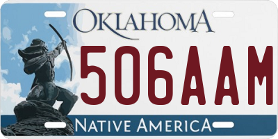 OK license plate 506AAM