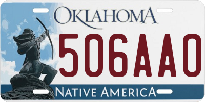 OK license plate 506AAO
