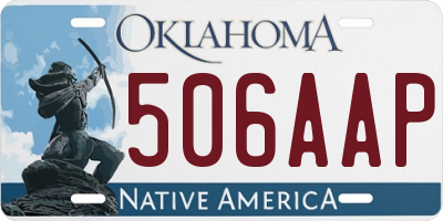 OK license plate 506AAP