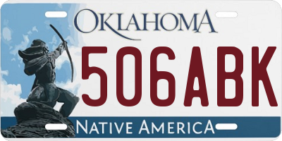 OK license plate 506ABK