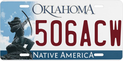OK license plate 506ACW