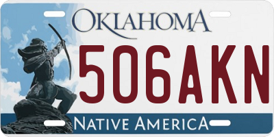 OK license plate 506AKN