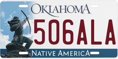 OK license plate 506ALA