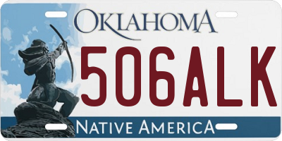 OK license plate 506ALK