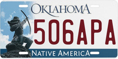 OK license plate 506APA