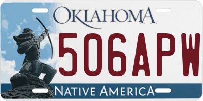 OK license plate 506APW