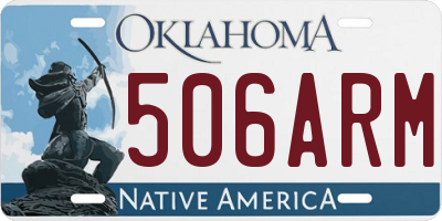 OK license plate 506ARM