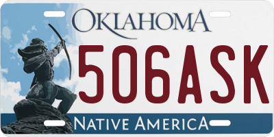 OK license plate 506ASK