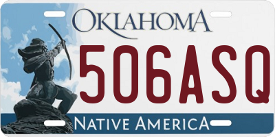 OK license plate 506ASQ