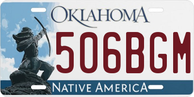OK license plate 506BGM