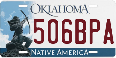 OK license plate 506BPA