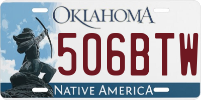 OK license plate 506BTW