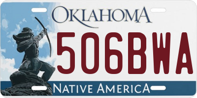 OK license plate 506BWA