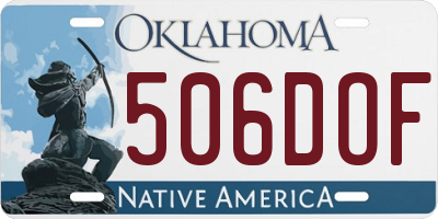 OK license plate 506DOF