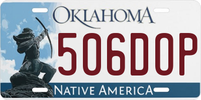 OK license plate 506DOP