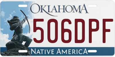 OK license plate 506DPF