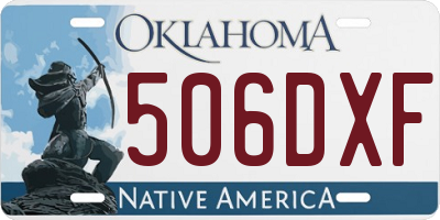 OK license plate 506DXF
