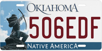 OK license plate 506EDF