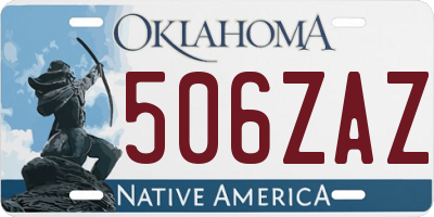 OK license plate 506ZAZ