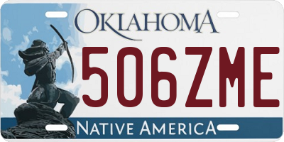 OK license plate 506ZME