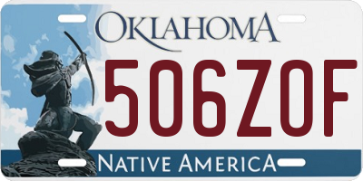 OK license plate 506ZOF