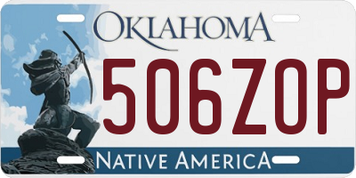 OK license plate 506ZOP