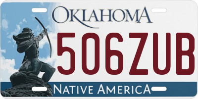 OK license plate 506ZUB