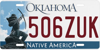 OK license plate 506ZUK