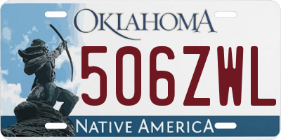 OK license plate 506ZWL