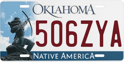 OK license plate 506ZYA