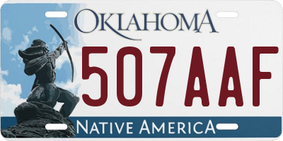 OK license plate 507AAF