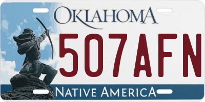OK license plate 507AFN