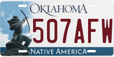 OK license plate 507AFW