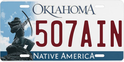 OK license plate 507AIN