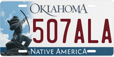 OK license plate 507ALA
