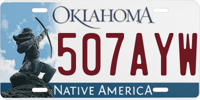 OK license plate 507AYW