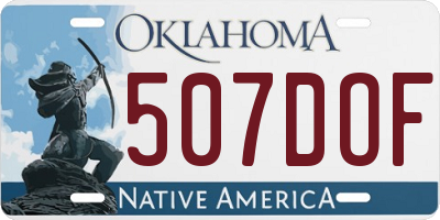 OK license plate 507DOF
