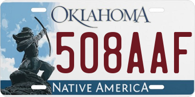 OK license plate 508AAF