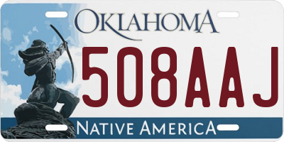 OK license plate 508AAJ