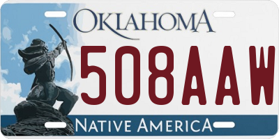 OK license plate 508AAW