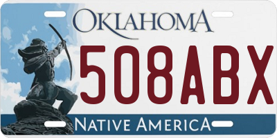 OK license plate 508ABX