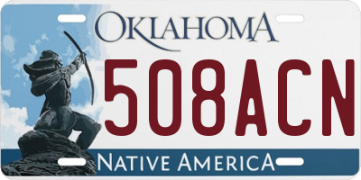 OK license plate 508ACN