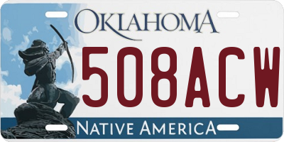 OK license plate 508ACW