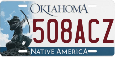 OK license plate 508ACZ