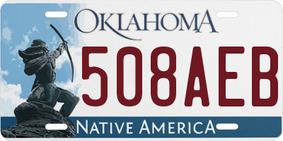 OK license plate 508AEB
