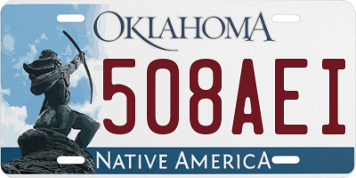 OK license plate 508AEI