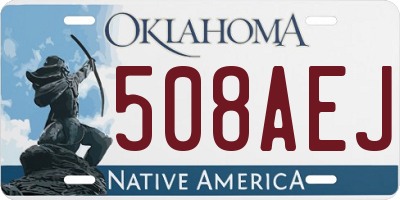 OK license plate 508AEJ