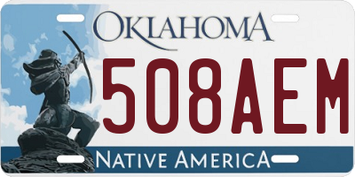 OK license plate 508AEM
