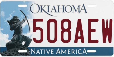 OK license plate 508AEW