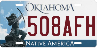 OK license plate 508AFH